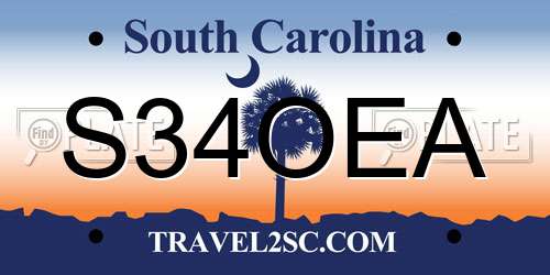 S34OEA South Carolina License Plate