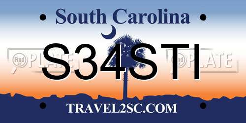 S34STI South Carolina License Plate