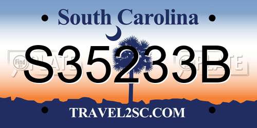 S35233B South Carolina License Plate