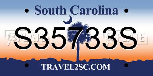 S35733S South Carolina License Plate