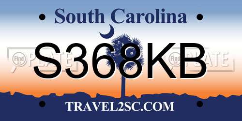 S368KB South Carolina License Plate