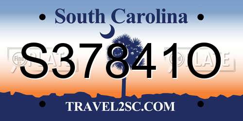 S37841O South Carolina License Plate