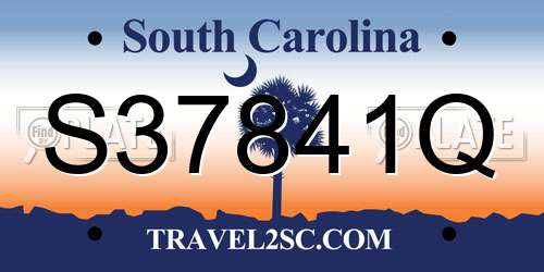 S37841Q South Carolina License Plate