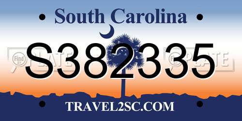 S382335 South Carolina License Plate