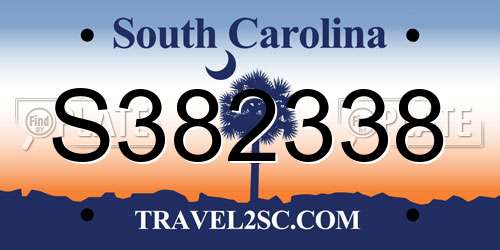 S382338 South Carolina License Plate
