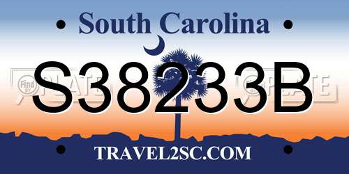 S38233B South Carolina License Plate