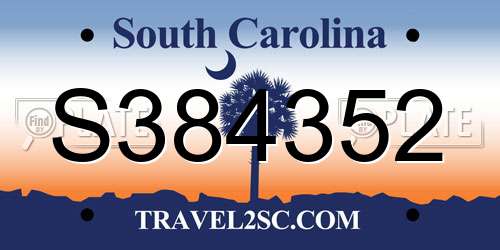S384352 South Carolina License Plate