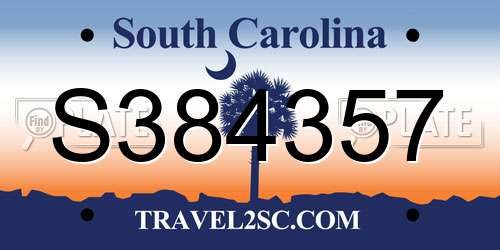 S384357 South Carolina License Plate