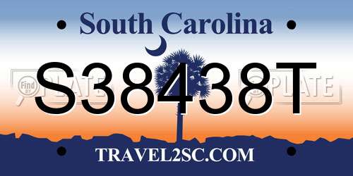 S38438T South Carolina License Plate