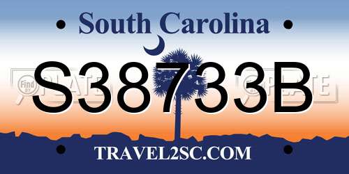 S38733B South Carolina License Plate