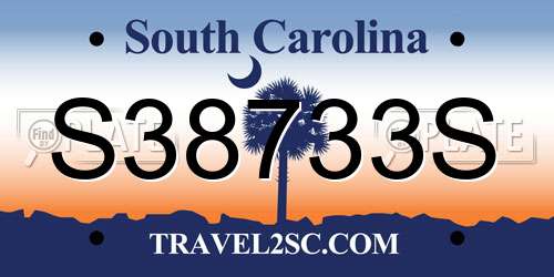 S38733S South Carolina License Plate