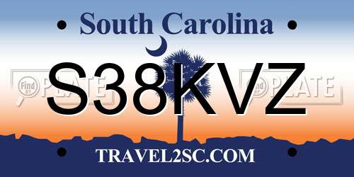 S38KVZ South Carolina License Plate