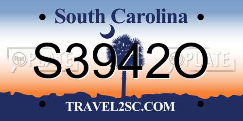 S3942O South Carolina License Plate