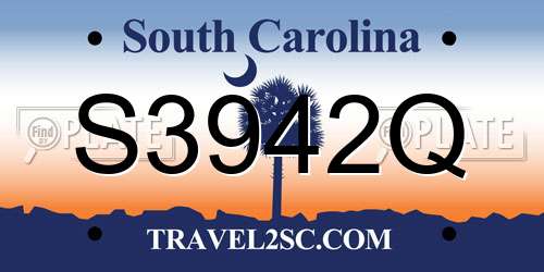 S3942Q South Carolina License Plate