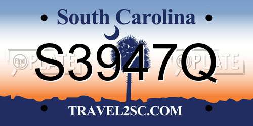S3947Q South Carolina License Plate