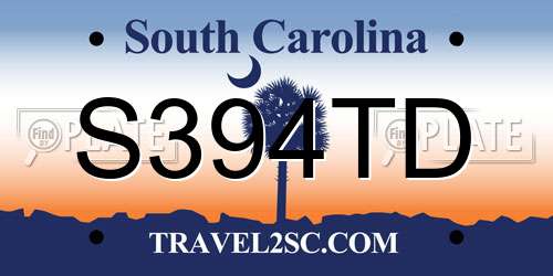 S394TD South Carolina License Plate