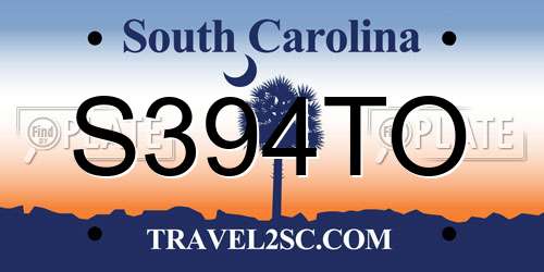 S394TO South Carolina License Plate
