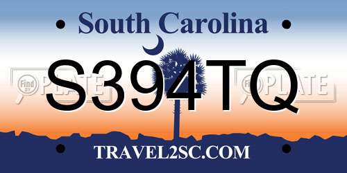 S394TQ South Carolina License Plate