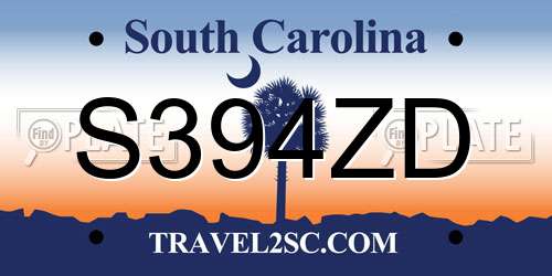 S394ZD South Carolina License Plate