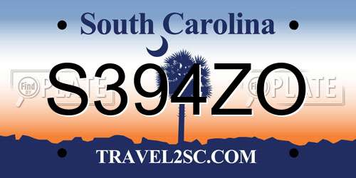 S394ZO South Carolina License Plate