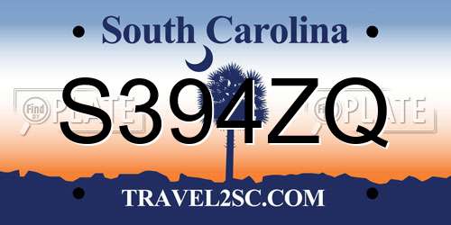 S394ZQ South Carolina License Plate