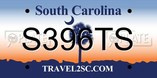 S396TS South Carolina License Plate