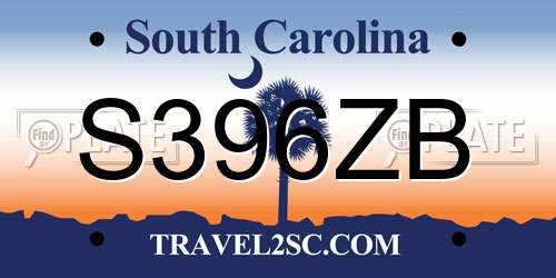 S396ZB South Carolina License Plate