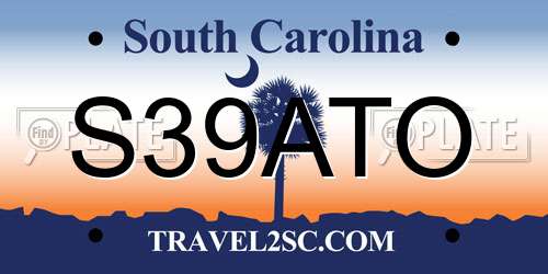 S39ATO South Carolina License Plate