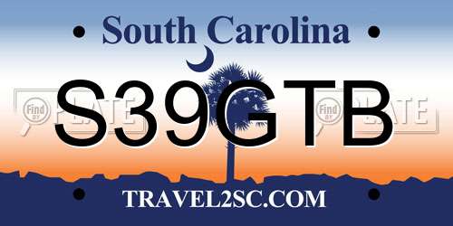 S39GTB South Carolina License Plate