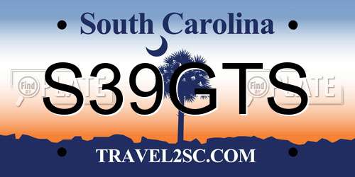 S39GTS South Carolina License Plate