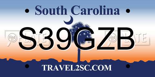 S39GZB South Carolina License Plate