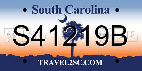 S41219B South Carolina License Plate