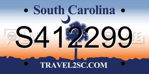 S412299 South Carolina License Plate