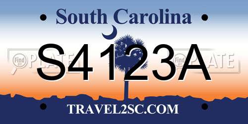 S4123A South Carolina License Plate