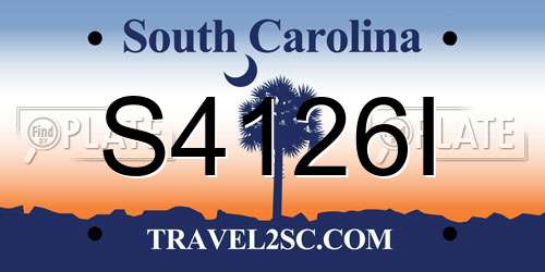 S4126I South Carolina License Plate