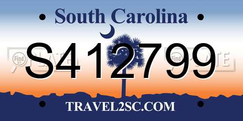 S412799 South Carolina License Plate