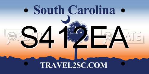 S412EA South Carolina License Plate
