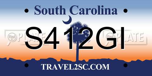 S412GI South Carolina License Plate