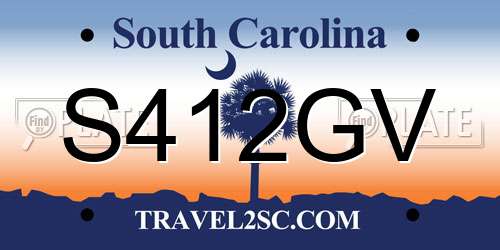 S412GV South Carolina License Plate