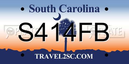 S414FB South Carolina License Plate