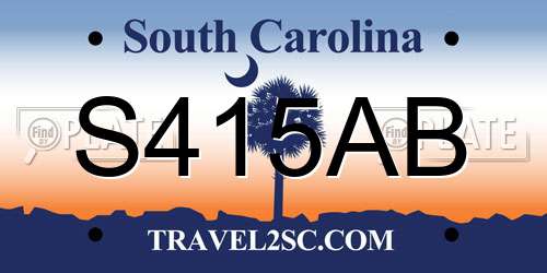 S415AB South Carolina License Plate