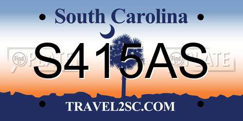 S415AS South Carolina License Plate