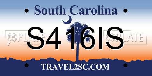 S416IS South Carolina License Plate