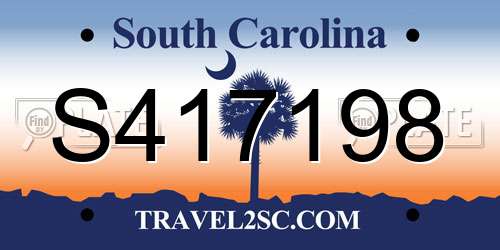S417198 South Carolina License Plate