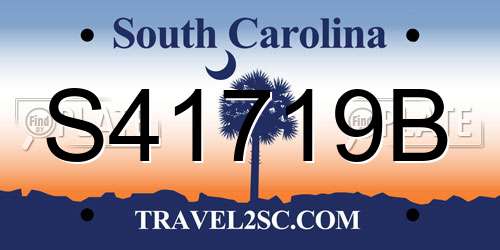 S41719B South Carolina License Plate