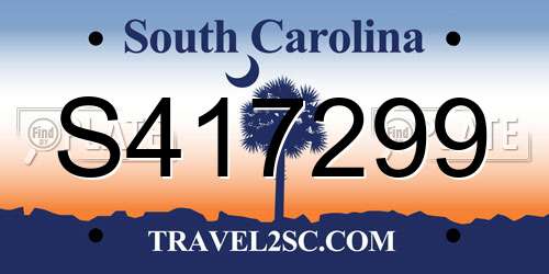 S417299 South Carolina License Plate