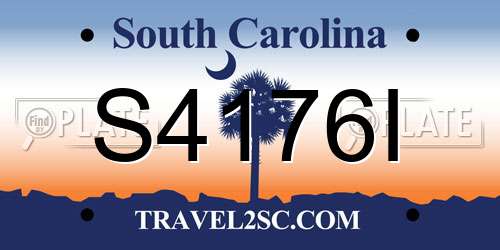 S4176I South Carolina License Plate