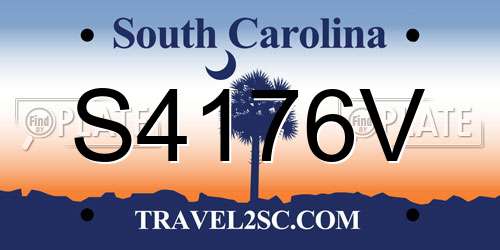 S4176V South Carolina License Plate