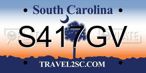 S417GV South Carolina License Plate