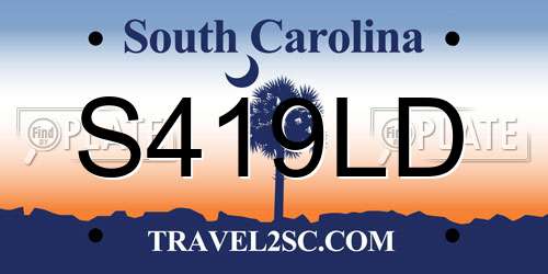 S419LD South Carolina License Plate